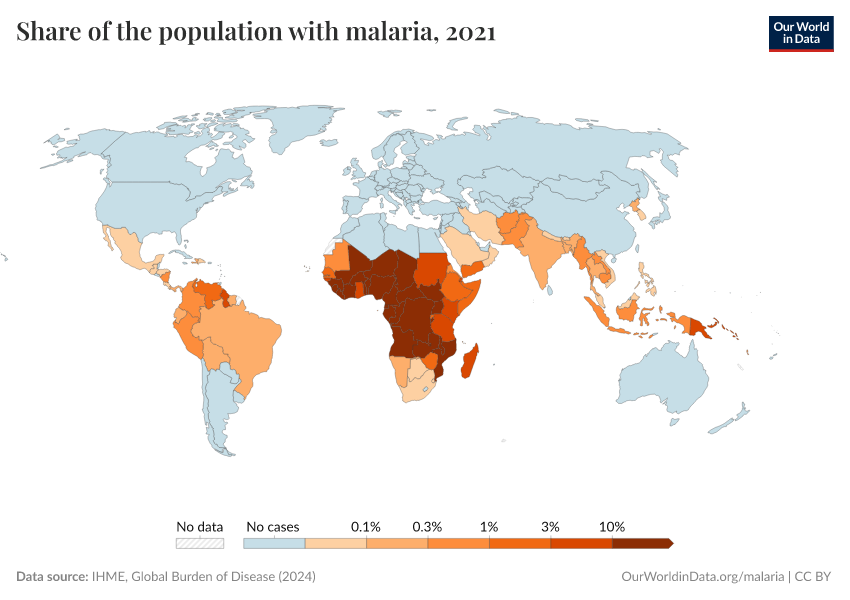 A thumbnail of the "Share of the population with malaria" chart