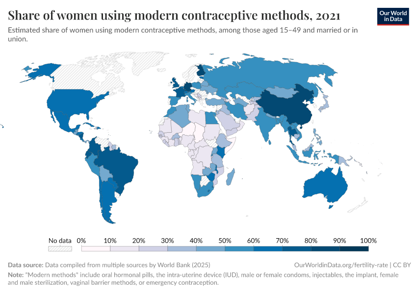 A thumbnail of the "Share of women using modern contraceptive methods" chart