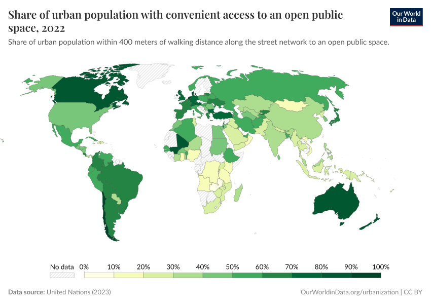 A thumbnail of the "Share of urban population with convenient access to an open public space" chart