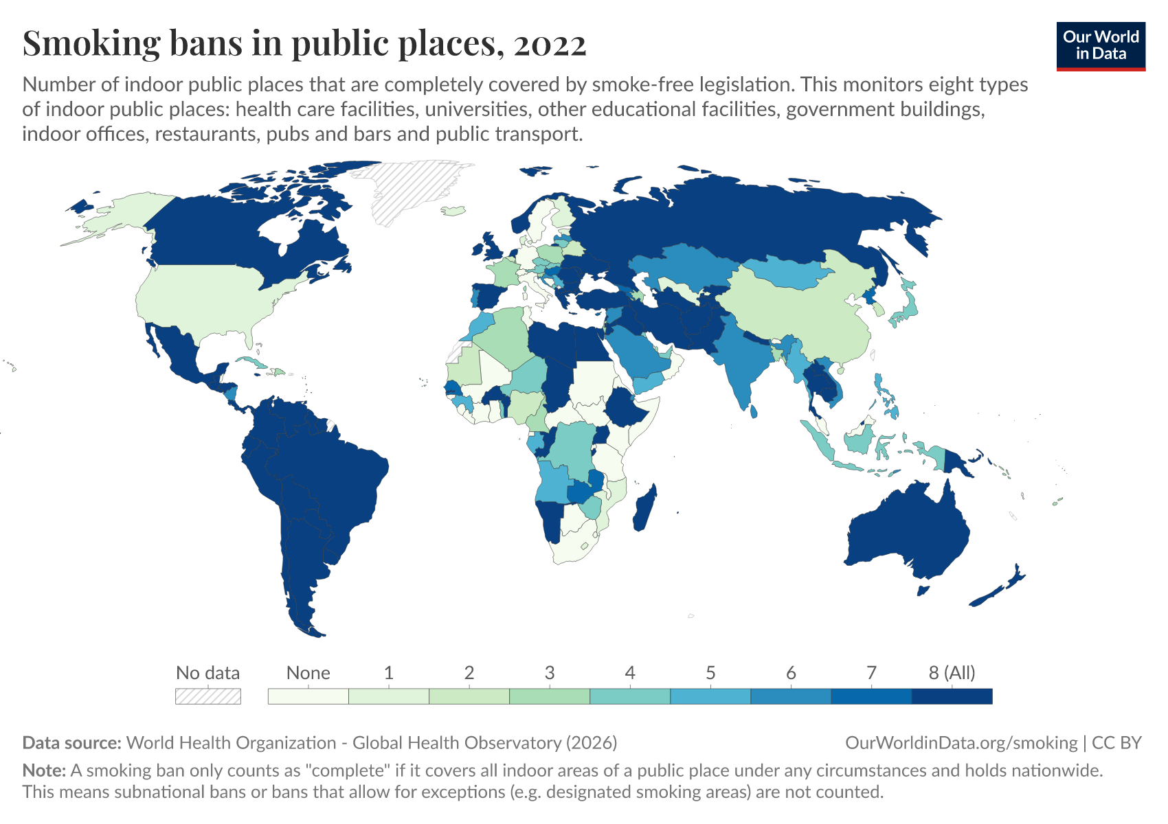 places where tobacco is illegal Smoking bans in public places