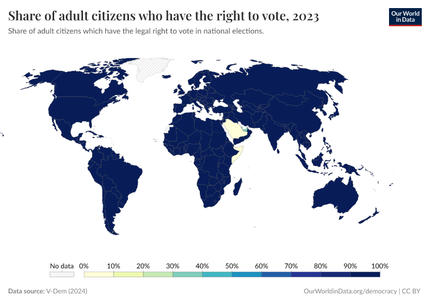 A thumbnail of the "Share of adult citizens who have the right to vote" chart