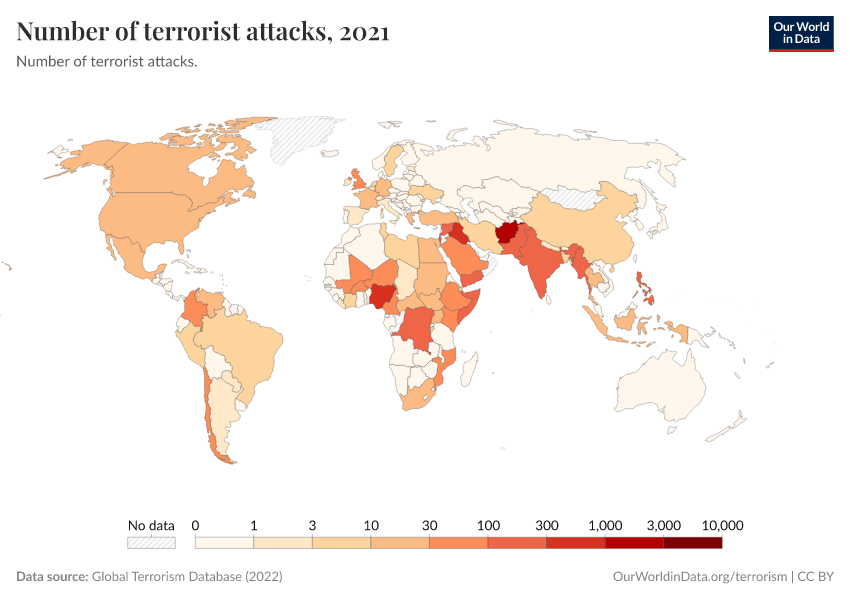 Number of terrorist attacks