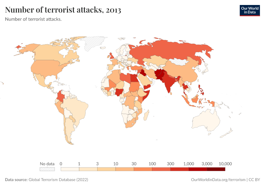 Number of terrorist attacks