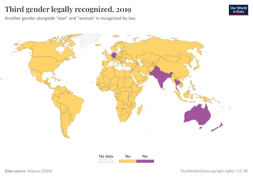 A thumbnail of the "Third gender legally recognized" chart