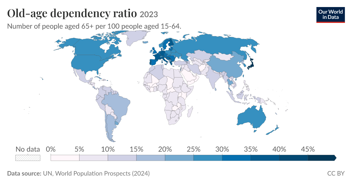20 Countries With The Highest Age Dependency Ratio In The World – MSQVWU