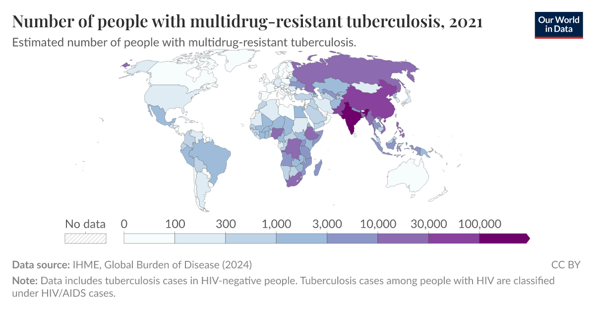 Number of people with multidrugresistant tuberculosis Our World in Data