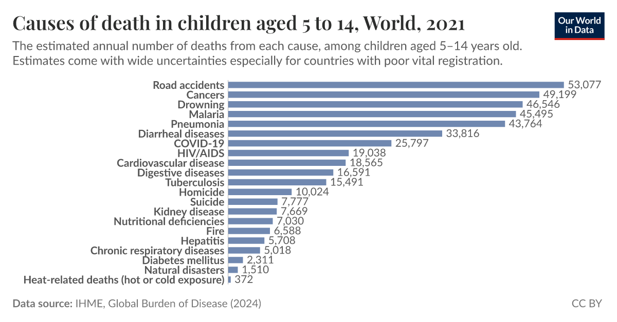 Causes of death in children aged 5 to 14 Our World in Data