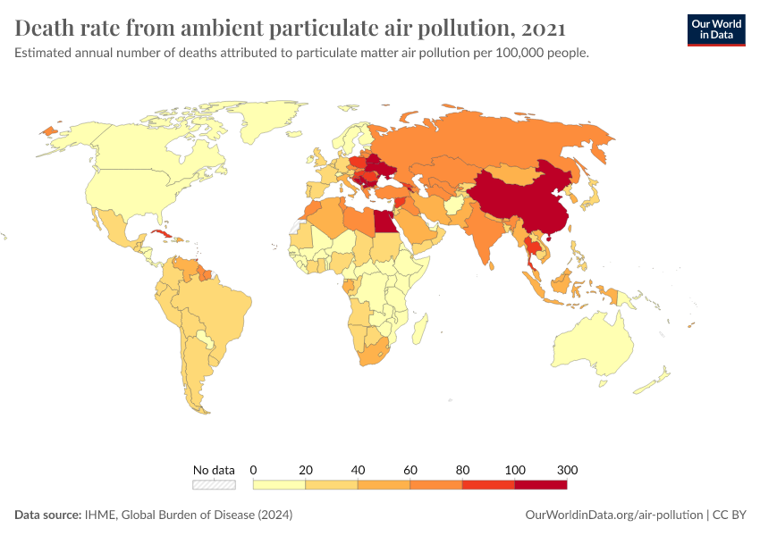 Death Rate From Ambient Particulate Air Pollution - Our World In Data