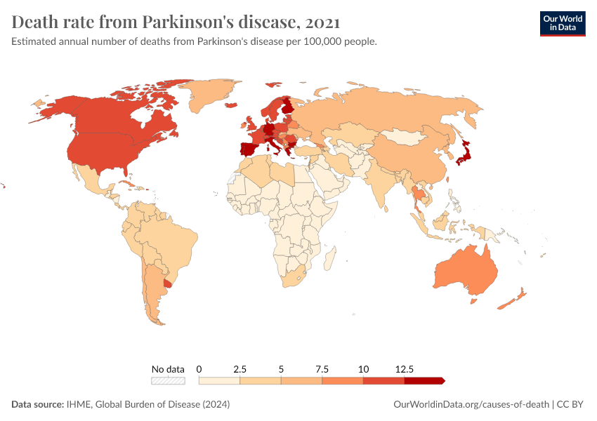 Death Rate From Parkinson S Disease Our World In Data   Death Rate From Parkinsons Disease Gbd 