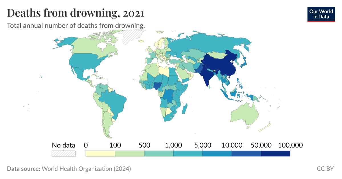 Deaths from drowning Our World in Data