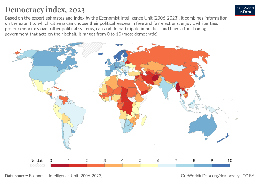 Democracy Index Our World In Data   Democracy Index Eiu 