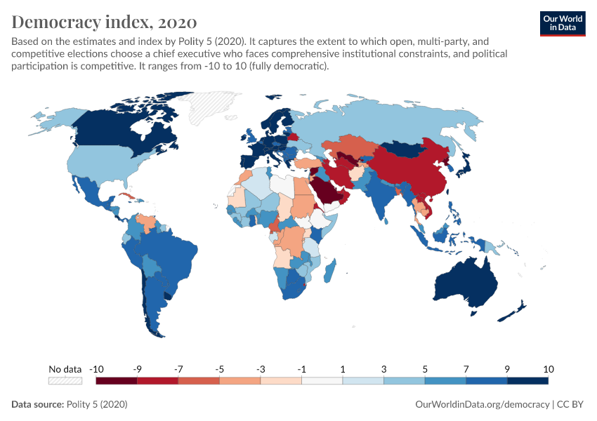 Democracy Index Our World In Data   Democracy Index Polity 