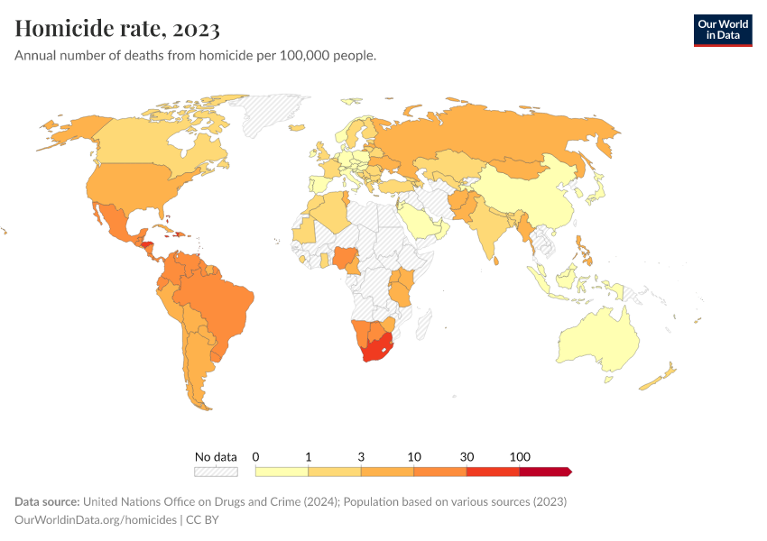 Homicide Rate Our World In Data   Homicide Rate Unodc 