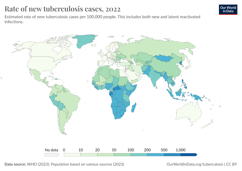 Rate Of New Tuberculosis Cases - Our World In Data