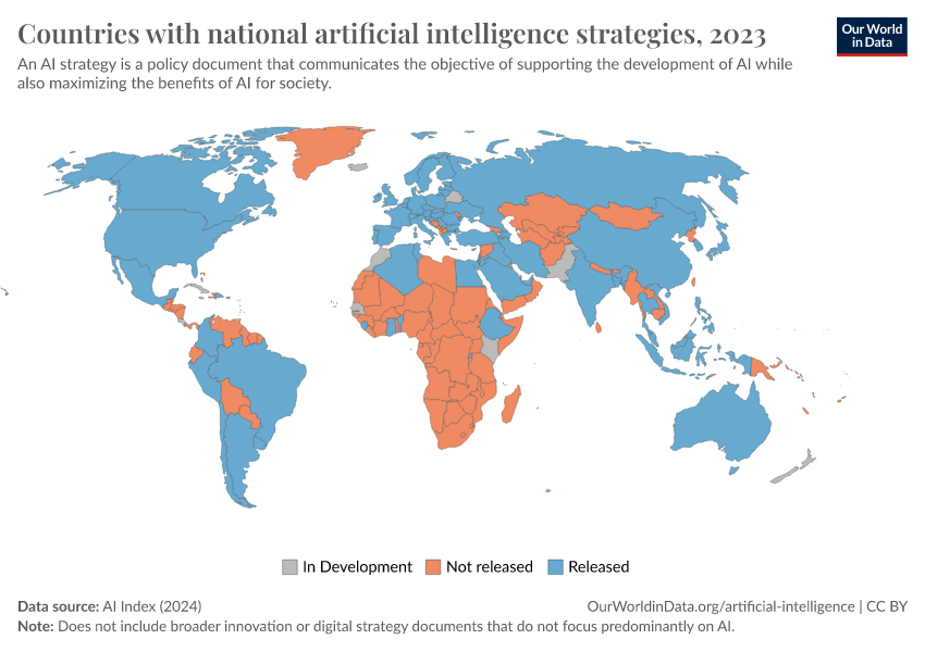 Countries With National Artificial Intelligence Strategies - Our World ...