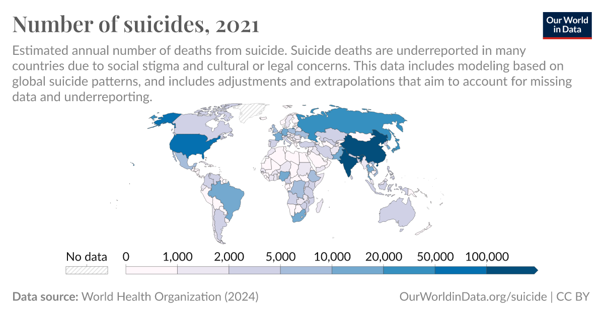 Number of suicides Our World in Data