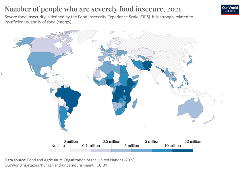 Number Of People Who Are Severely Food Insecure - Our World In Data