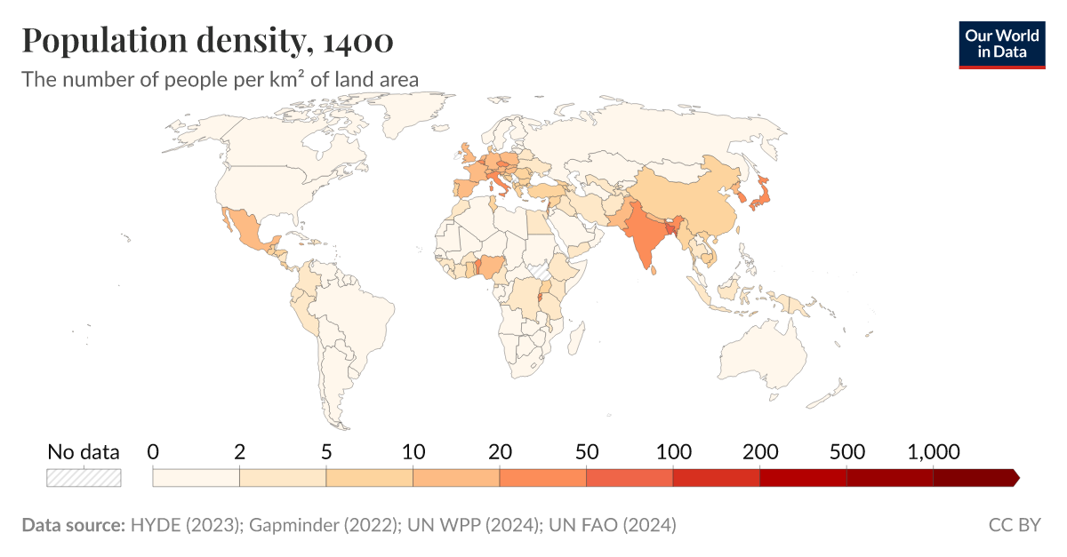 Population density Our World in Data