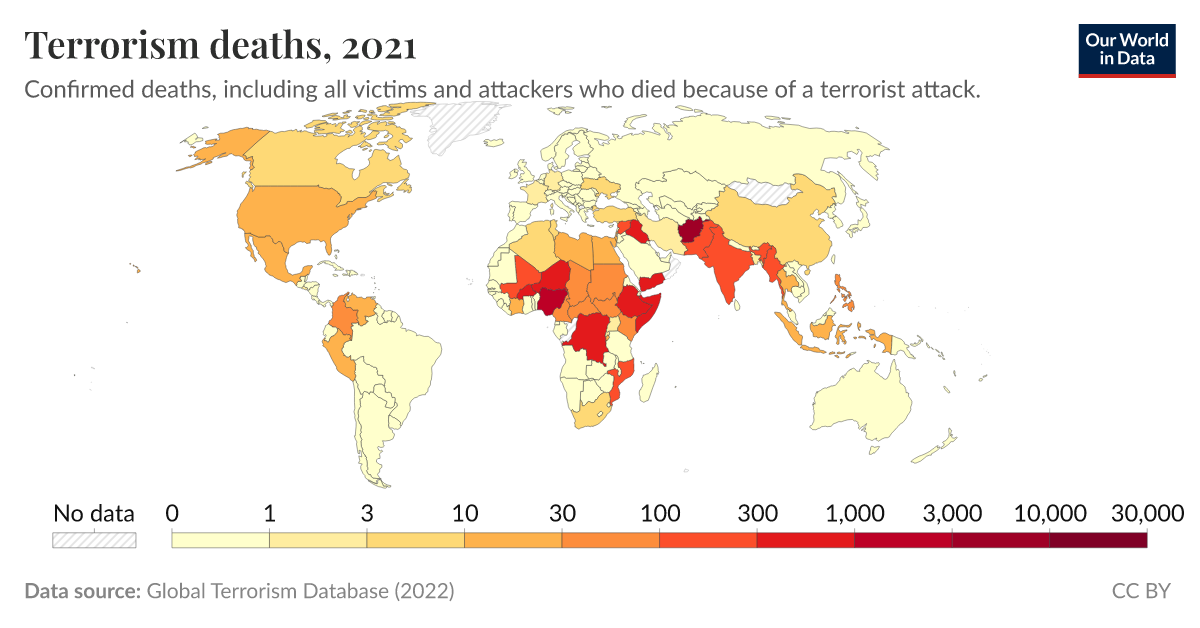 Terrorism deaths - Our World in Data