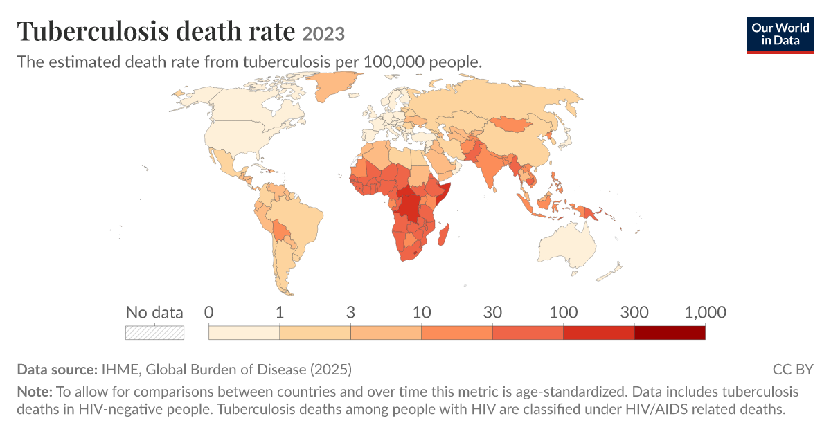 Tuberculosis death rate - Our World in Data