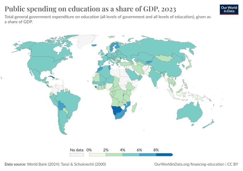 A thumbnail of the "Public spending on education as a share of GDP" chart