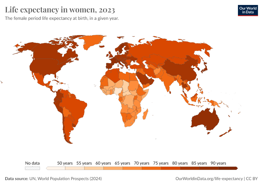 A thumbnail of the "Life expectancy in women" chart