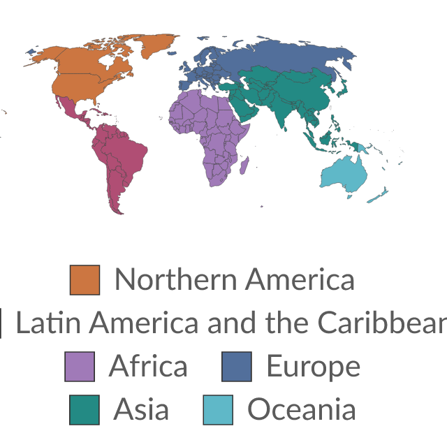 Data visualization: World regions according to UN
